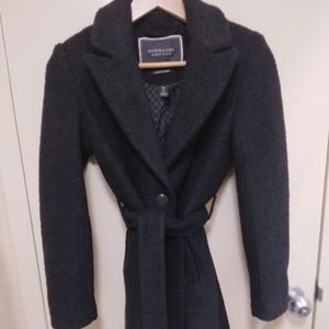 💕DESIGHNER, Scotch & Soda, Black Belted Wool Winter Coat ♥